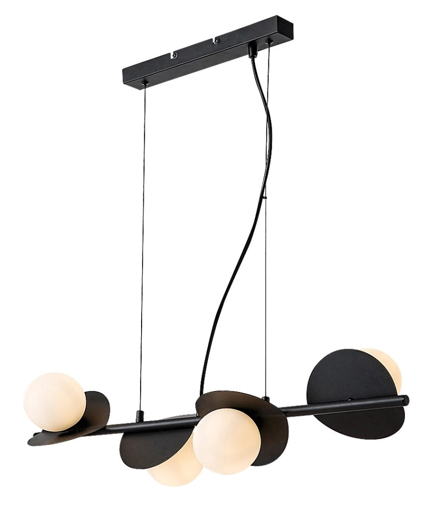 Lampada a sospensione industriale nera 4xG9 Jules Rabalux