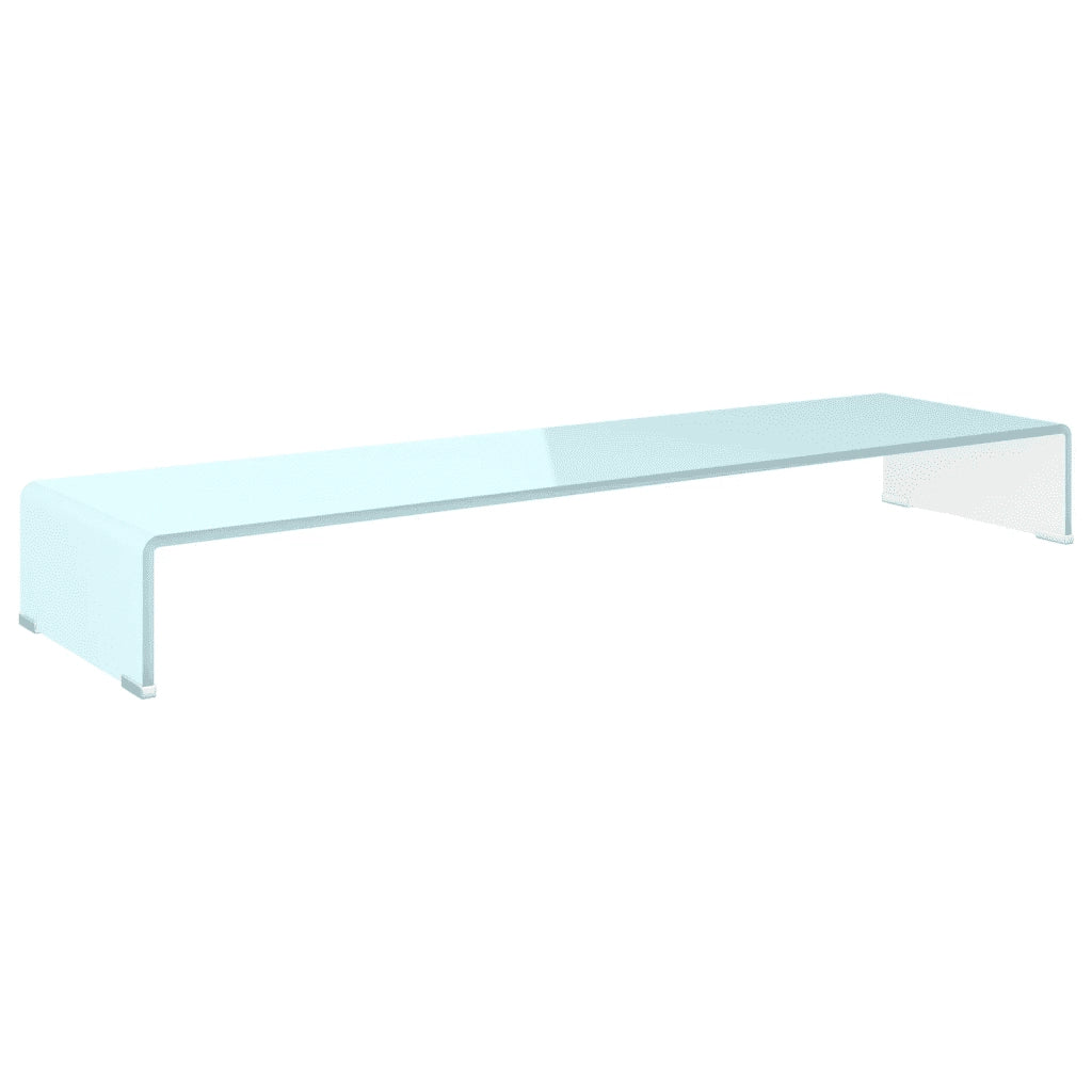Mobile/Rialzo Porta TV in Vetro Bianco 110x30x13 cm cod mxl 33849
