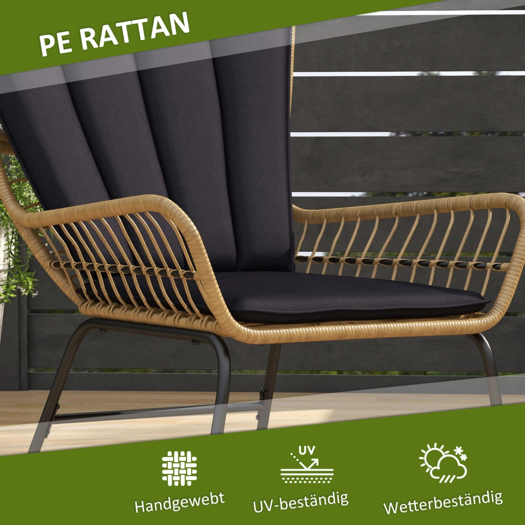 Ambientazione bistrot balcone: stile bohémien; impermeabile; 76x66x96 cm; nera