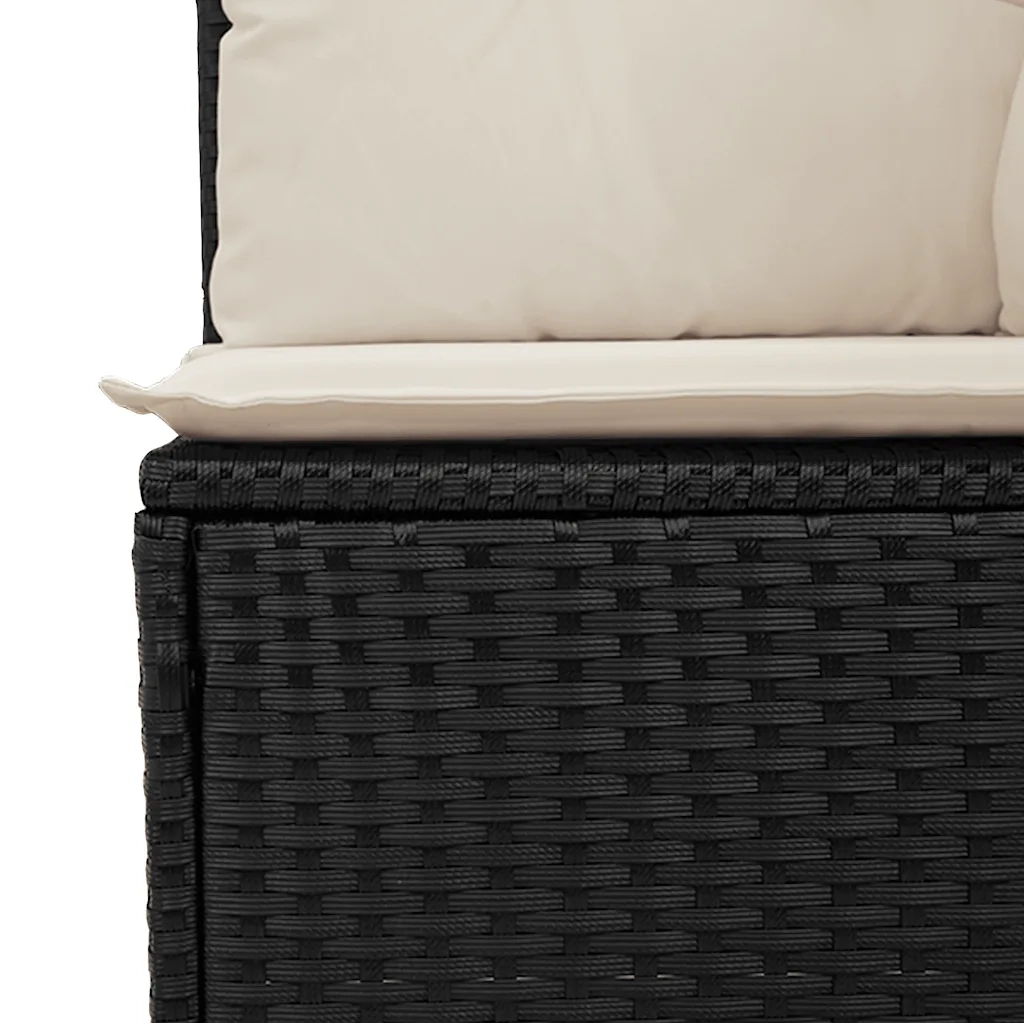 Sedia da Giardino Senza Braccioli con Cuscini Nera Polyrattan CFW5894634