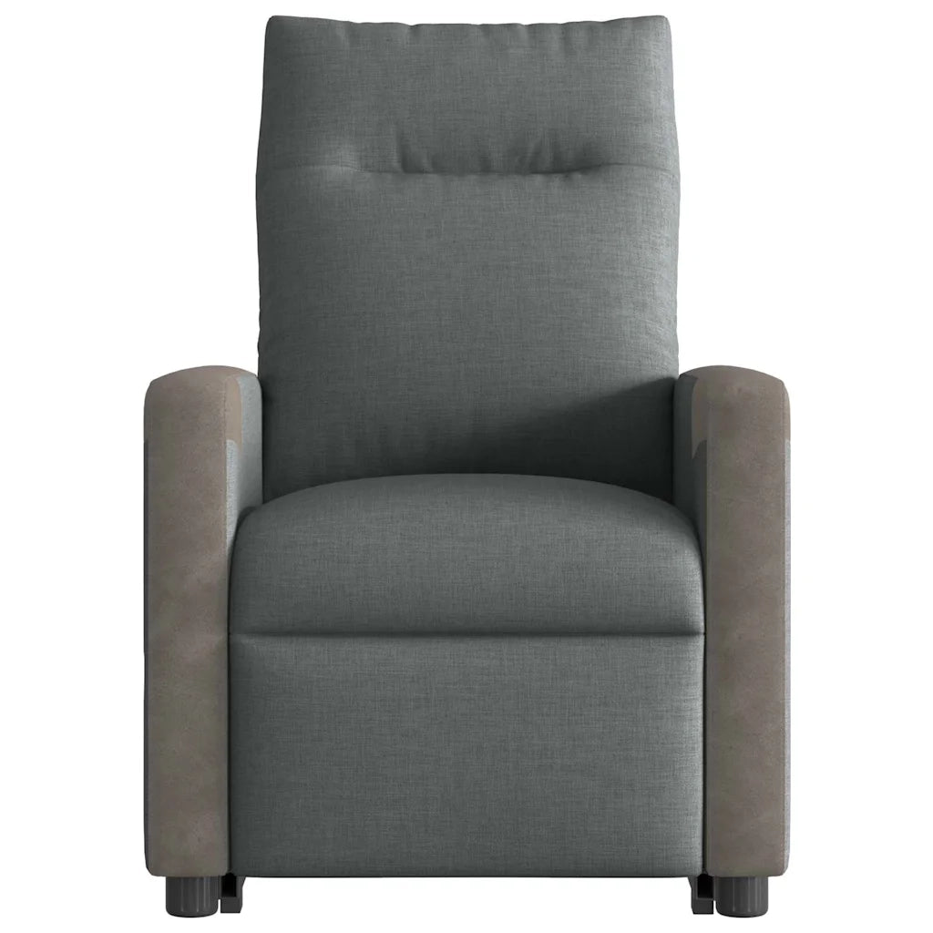 Poltrona | Sedia Relax Alzapersona Reclinabile Elettrica Grigio Scuro Tessuto
