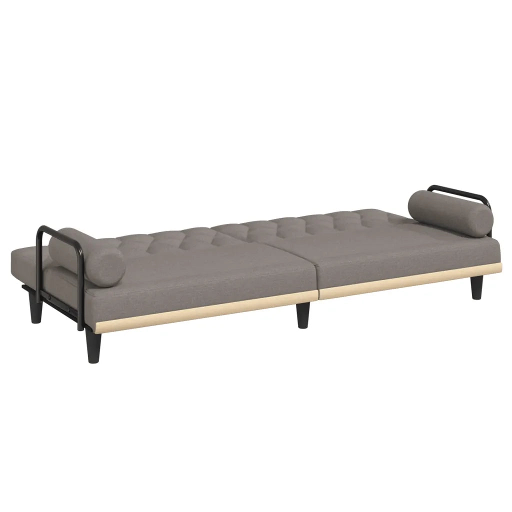 Divano Letto con Braccioli Tortora in Tessuto 351942