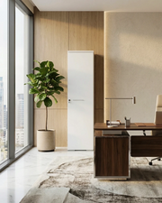 Armadio ufficio Corona - Mobile archivio 1 anta con serratura - 3 mensole incluse - L. 45 x H. 160 x P. 42,5 cm – Bianco_