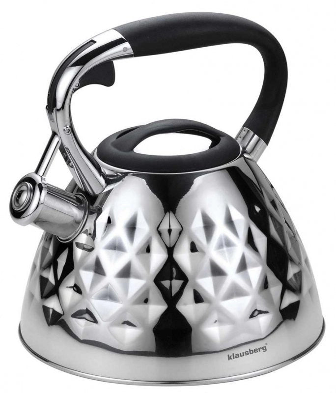Klausberg KB-7413 Bollitore a fischio in acciaio inossidabile da 3 litri per tutti i fornelli