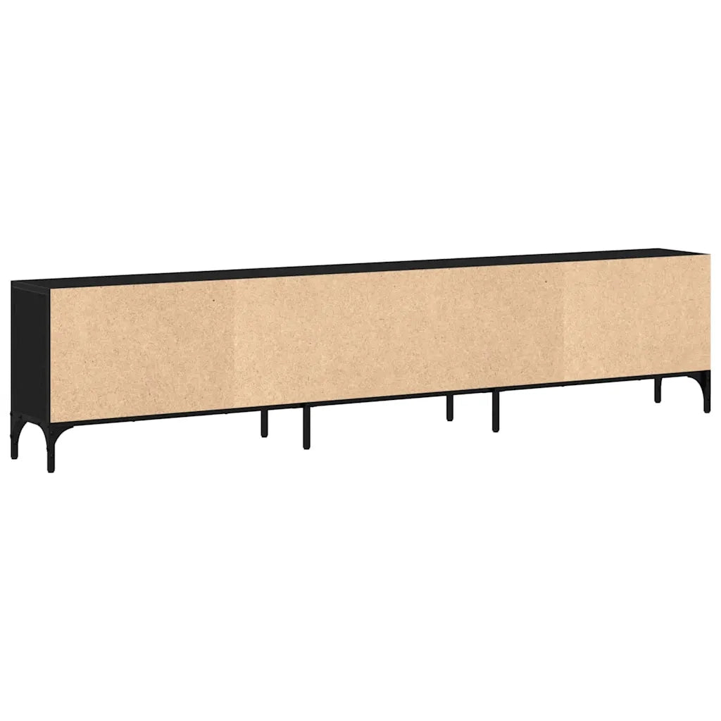 Mobile TV Rovere nero 200 x 25 x 44 cm Legno multistrato 863677