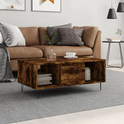 Tavolino da Salotto Rovere Fumo 90x50x36,5 cm Legno Multistrato