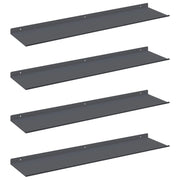 4 pz Mensola | Ripiano | Scaffale sospesa Antracite 80 x 18 x 2,5 cm Acciaio