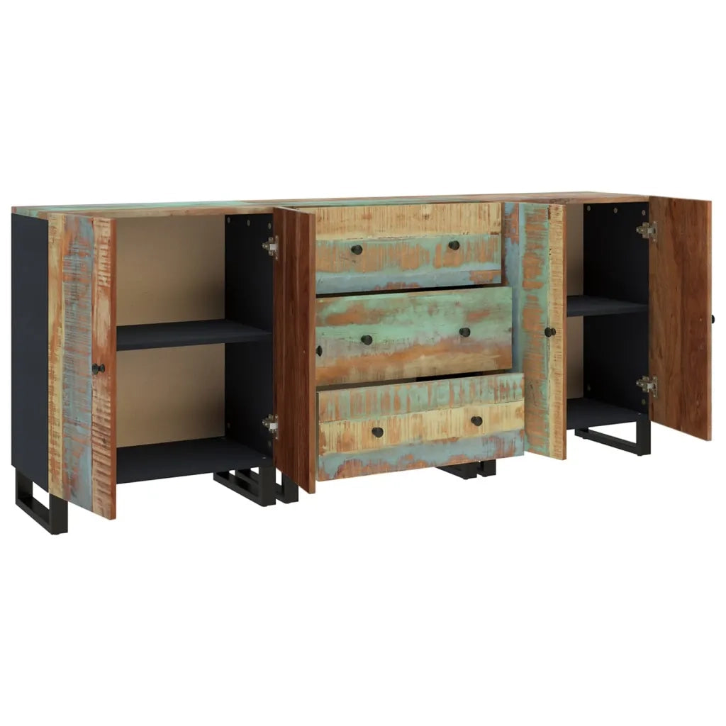 Credenze 3 pz in Legno Massello di Recupero cod mxl 23327