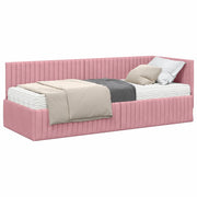 Letto singolo | Letto per adulti | Struttura Letto Angolare con Materasso 2 pcs Grigio Velluto