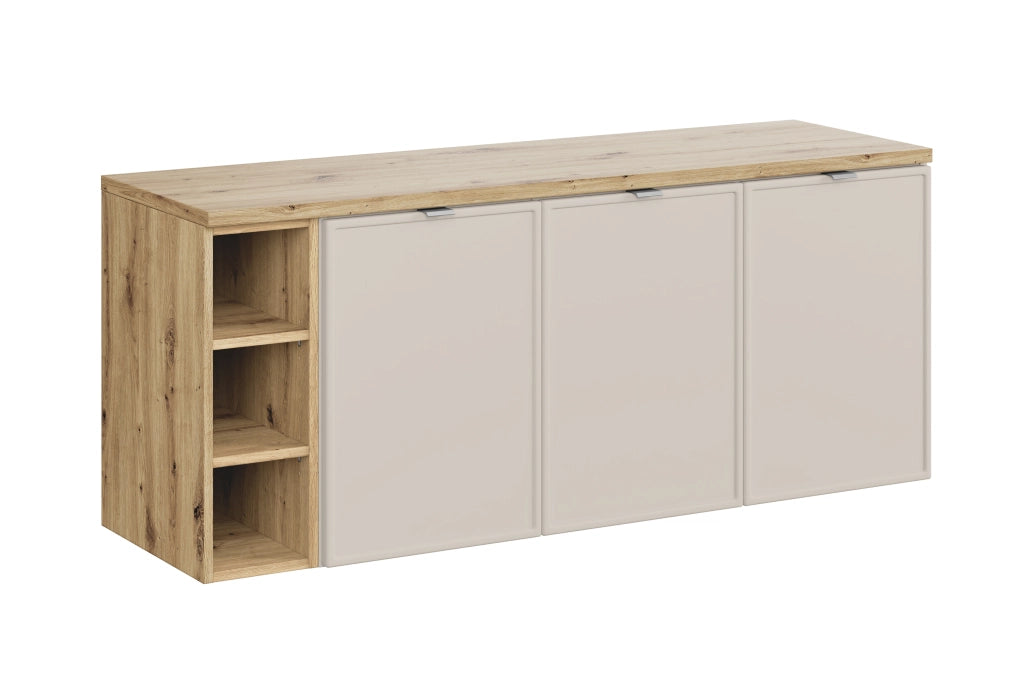 Set mobili bagno 140 cm con piano Bella Cashmere 140 cm