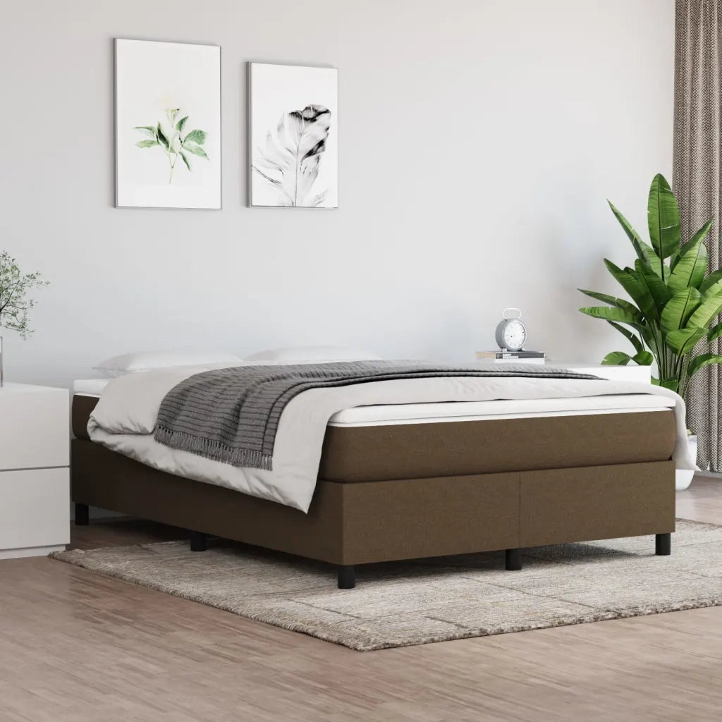 Letto matrimoniale | Letto per adulti | Struttura Letto a Rete a Molle Marrone Scuro 140x190 cm Tessuto