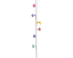 Stendardo a muro con 7 ganci in metallo - Hanger per abiti - Bianco - 167cm
