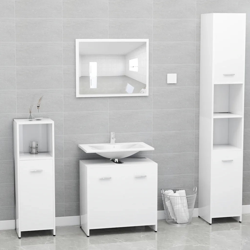 Armadio da Bagno | Mobile da Bagno Bianco 60x33x61 cm in Legno Multistrato