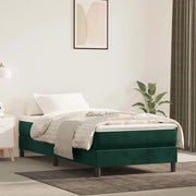Giroletto a Molle con Materasso-Struttura Letto Verde Scuro 90x200 cm Velluto 700658