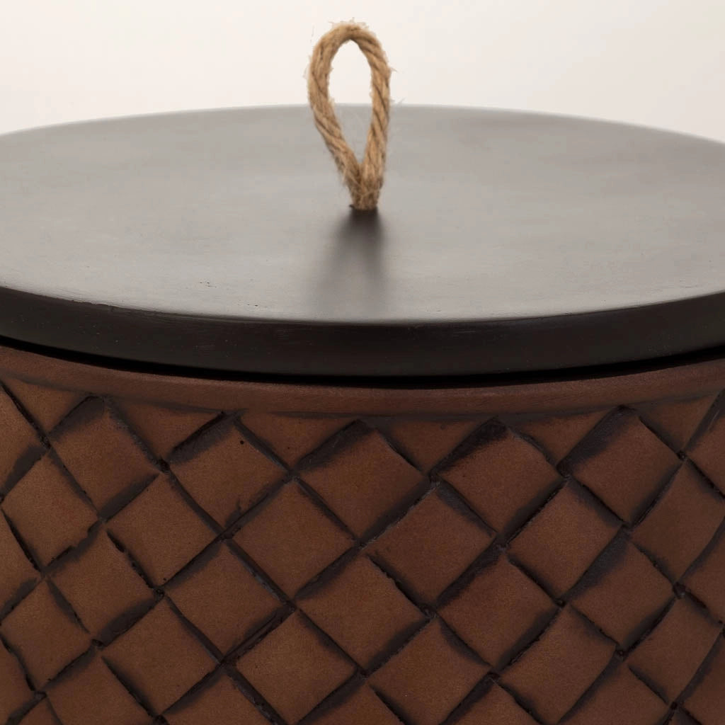 Portagioie in poliresina marrone 17,5x17,5x13h