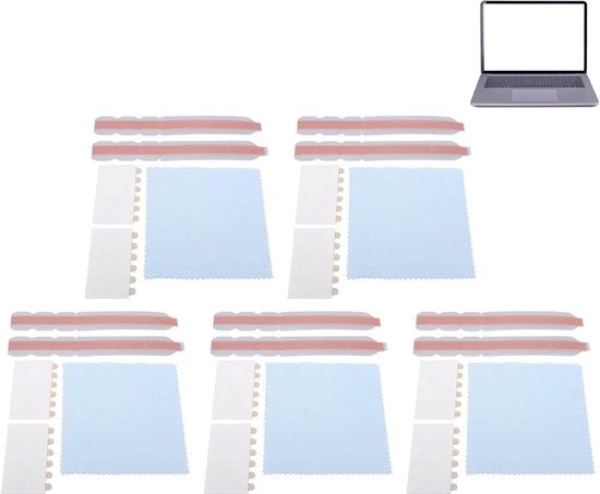 Strisce di adesivo rimovibili per schermo di privacy - Set da 5 - Filtro di privacy - Adesivo doppio lato - Levetture in plastica