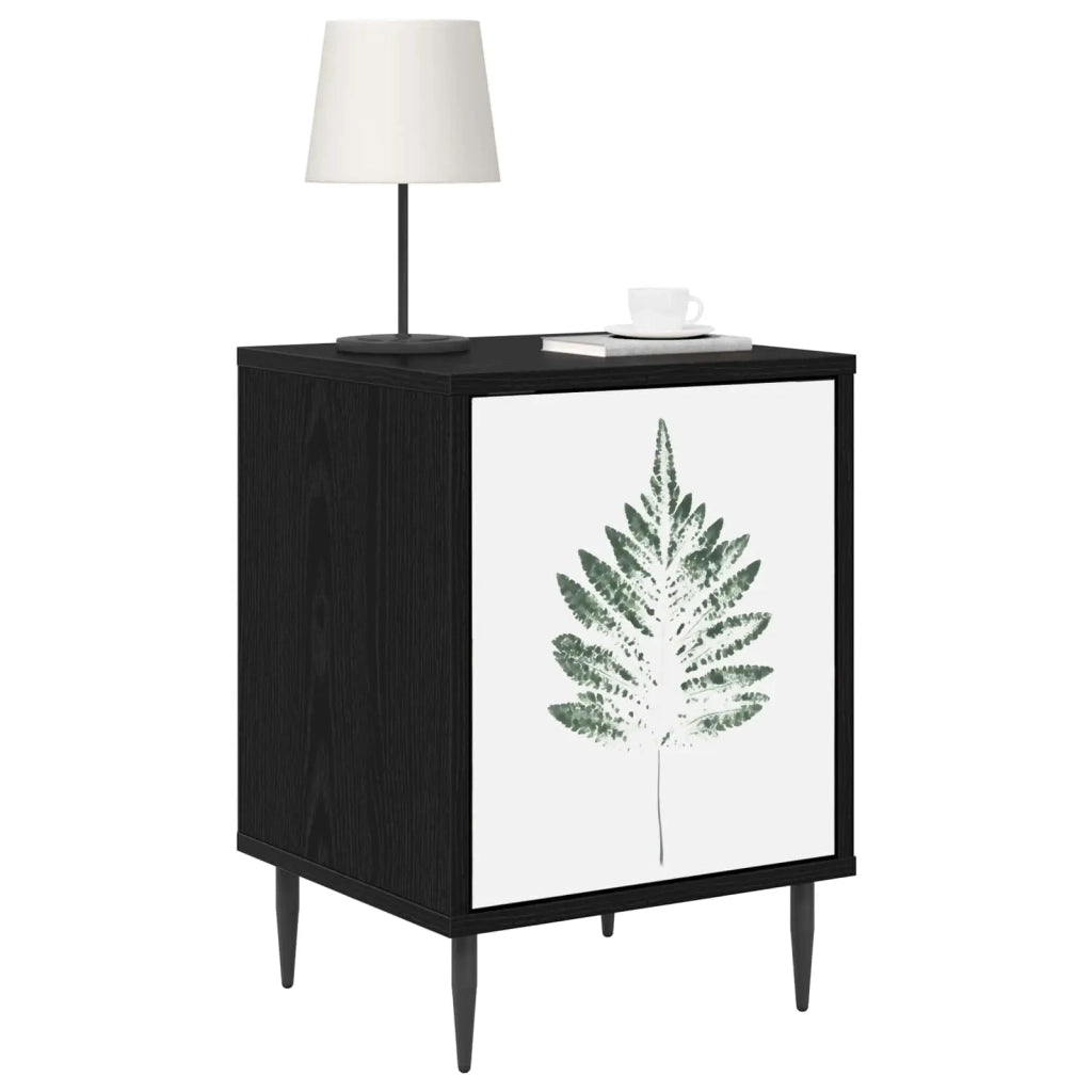 Armadio da Notte HANAU 2 pz Rovere Nero 36 x 33 x 51 cm 8007262