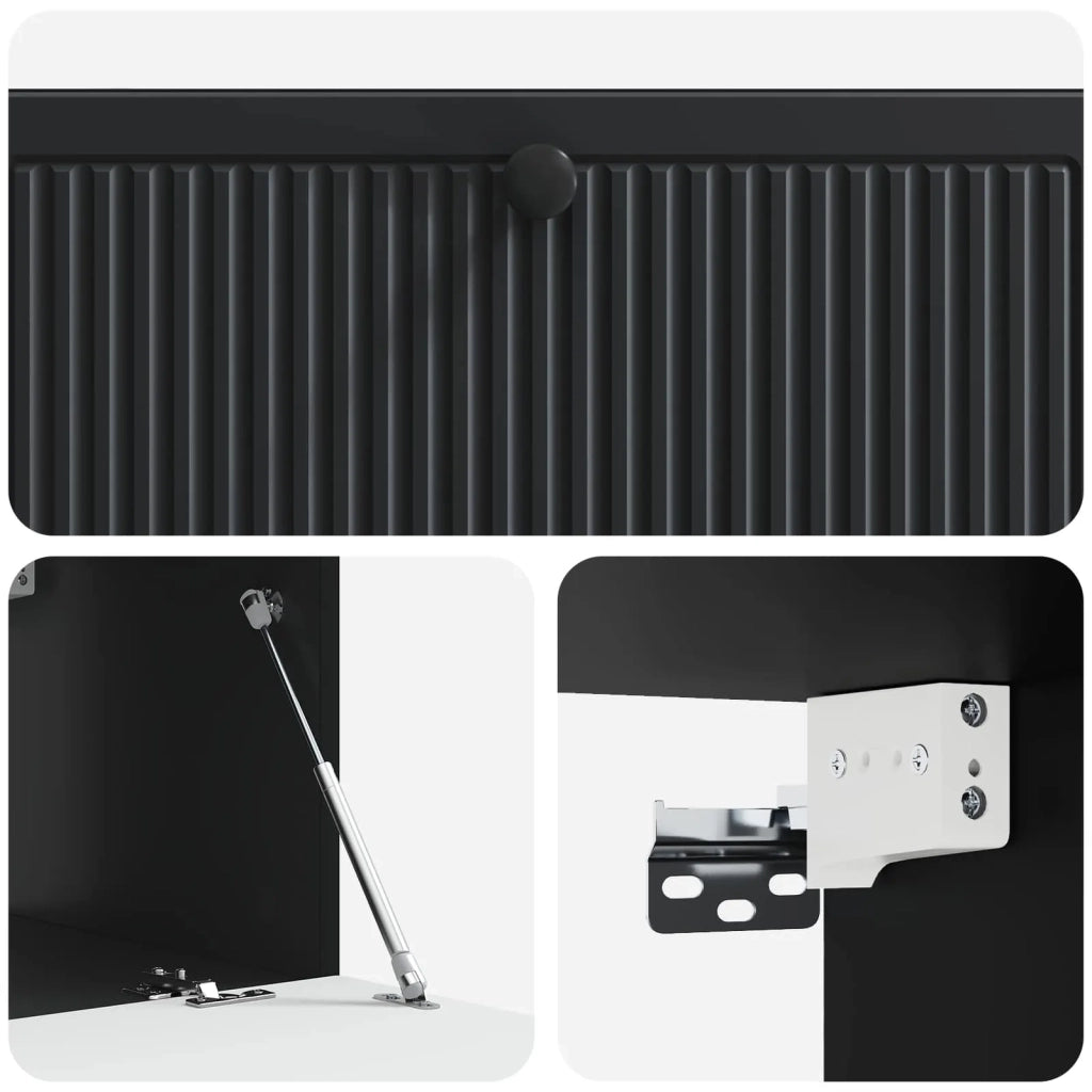 Mobile Porta TV da Muro Montaggio a parete Nero 98 x 41 x 30 cm