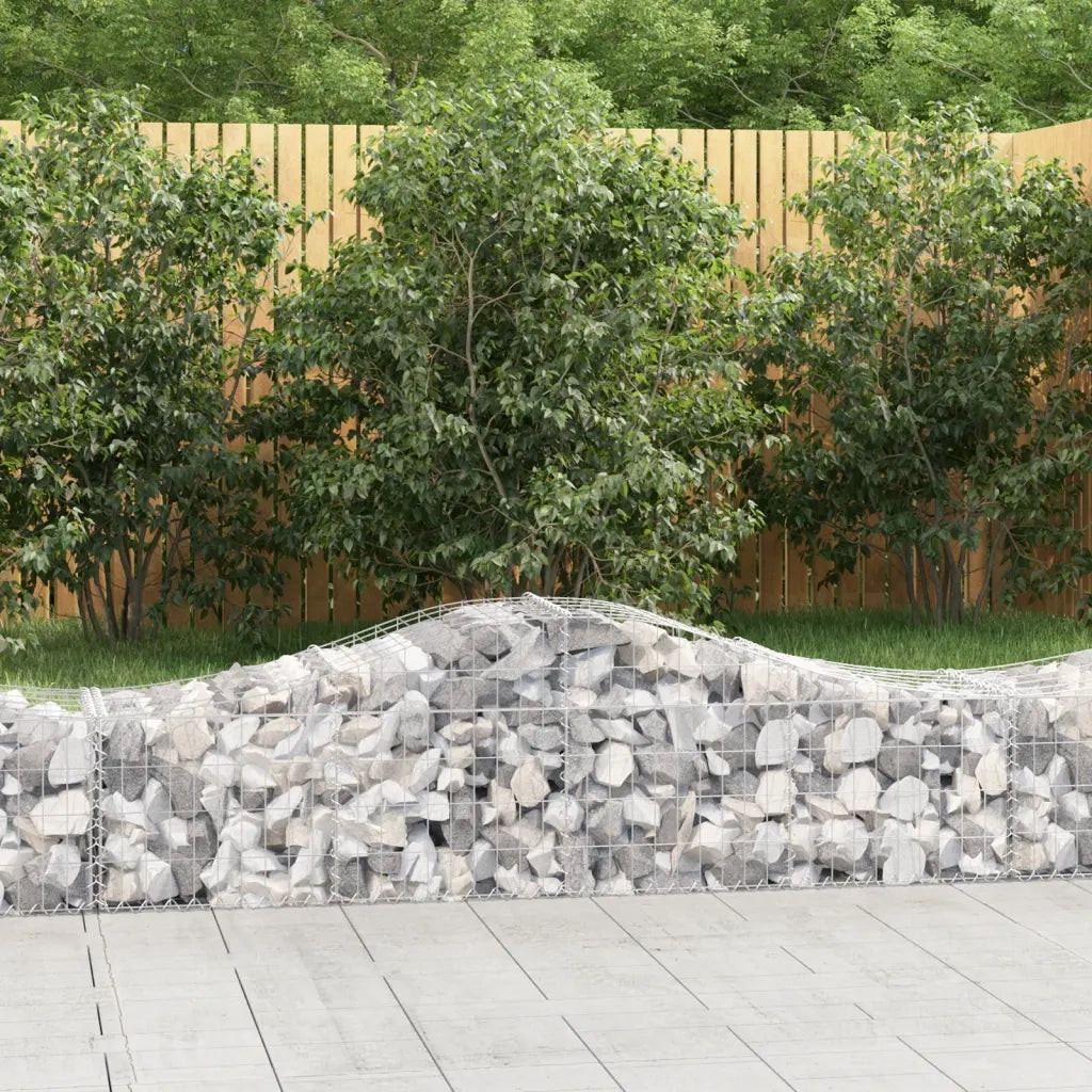 Cesti Gabbioni ad Arco 6 pz 200x50x40/60 cm Ferro Zincato 3145581