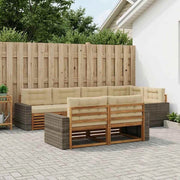 Set di divani da esterno 7 pz Naturale e Beige 3383491