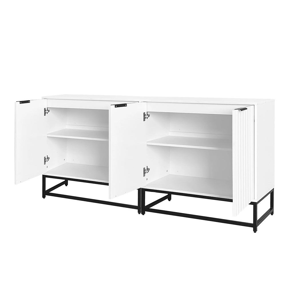 Comò - Xylo - 2 porte a scomparsa maniglie metallo 160x40x80cm