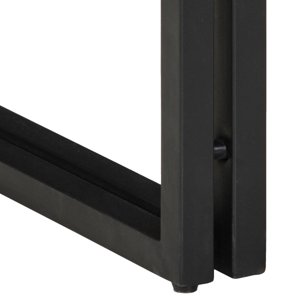 Tavolino con Cassetto Nero 40x40x50 cm Legno Massello di Recupero