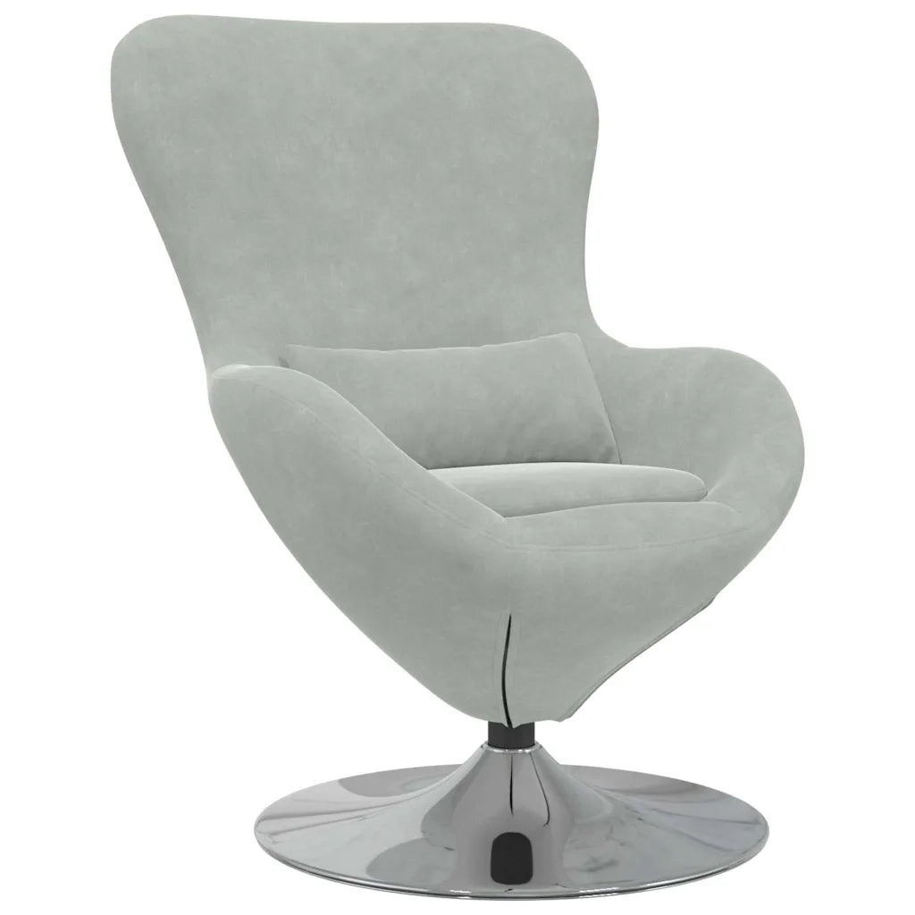 Divano Sedia-Poltrona uovo Grigio chiaro Velluto