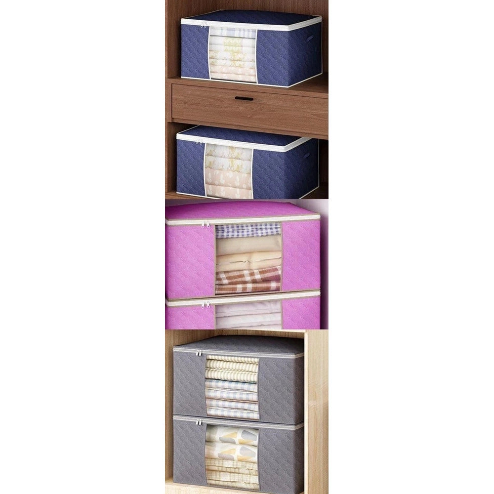 Trade Shop - Scatole Per Armadio Salvaspazio Per Vestiti Porta Abiti Grande 60x40x35cm Con Finestra -