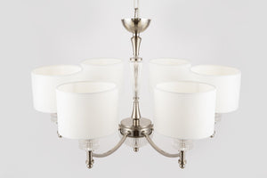 Lampadario Neoclassic in Metallo e Vetro Alicante Nickel