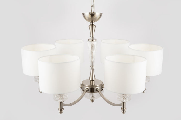 Lampadario Neoclassic in Metallo e Vetro Alicante Nickel