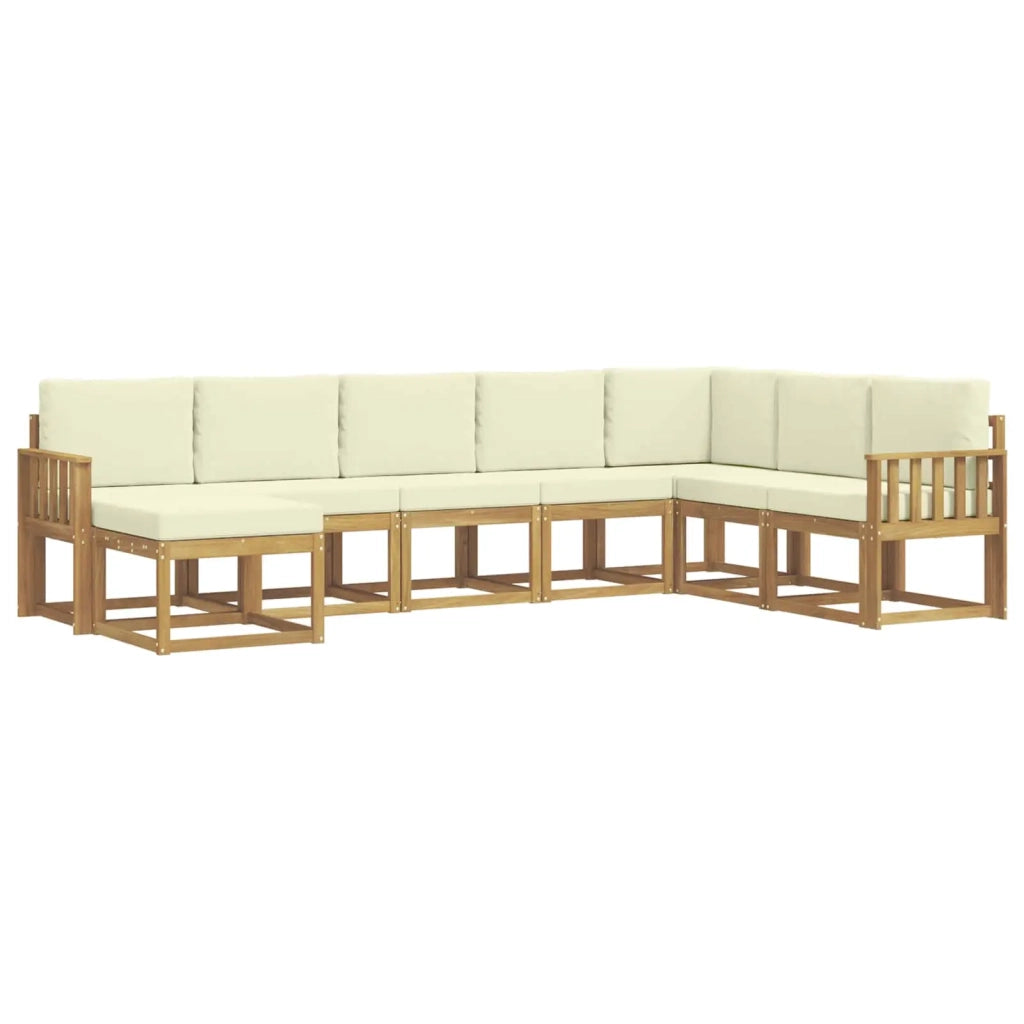 Set di divani da esterno con cuscino 8 pcs Bianco e Crema 3388044