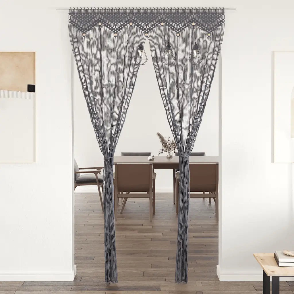 Tenda Macramè Antracite 140x240 cm in Cotone 323992