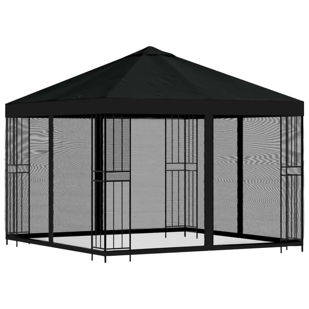 Gazebo da giardino con pareti laterali 3 x 3 m Nero