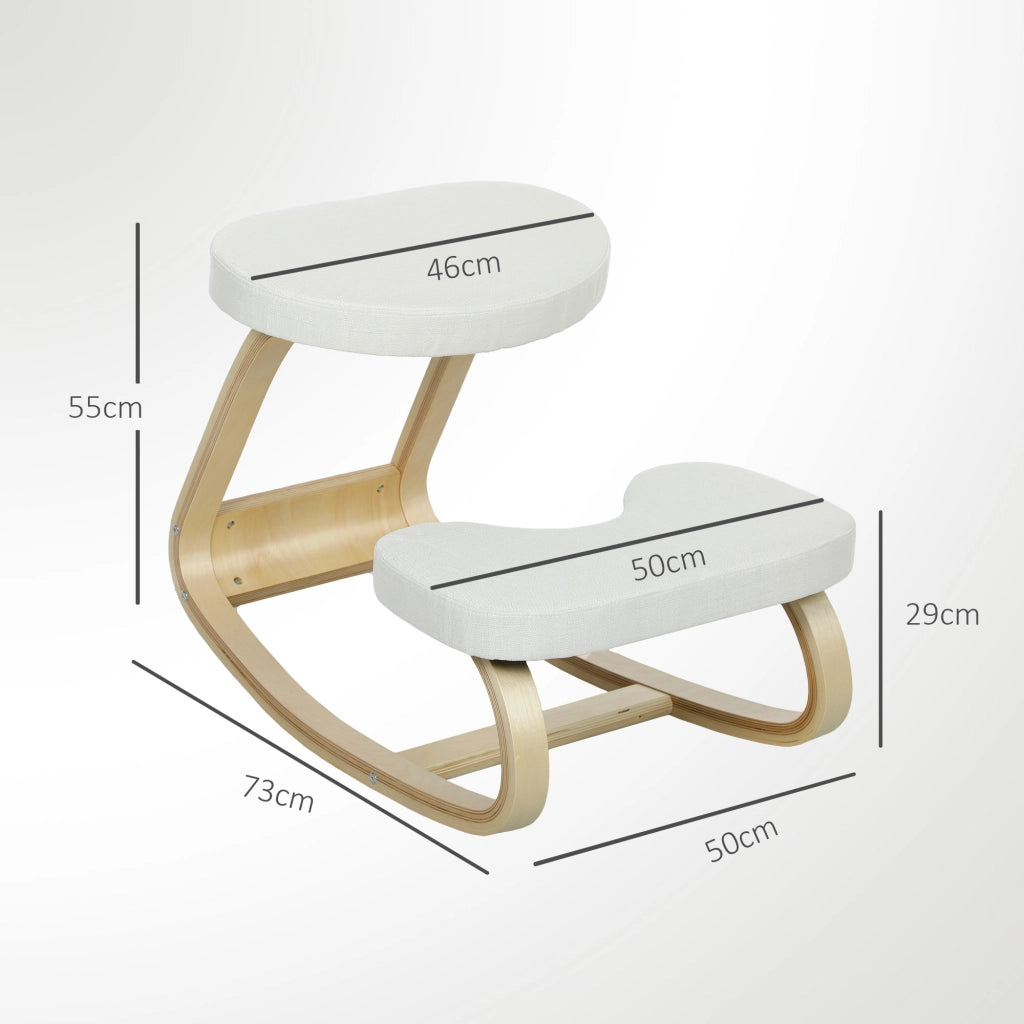 Sedia ergonomica da ginocchio in legno ¨C zephmum ¨C crema