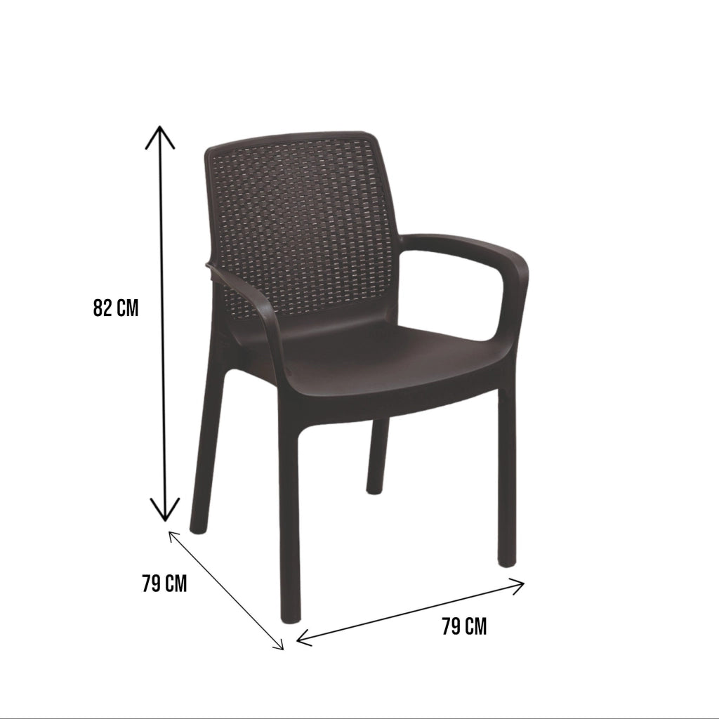 Anacleton, Sedia da Esterno 4 Sedie Made in Italy, Grigio Antracite