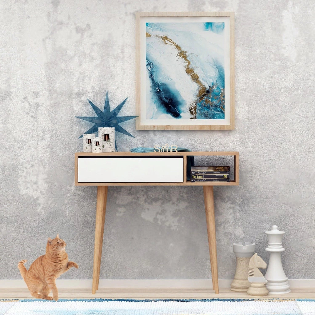 Consolle in legno "Oseyo" - 100 x 30 x 94 cm - Marrone