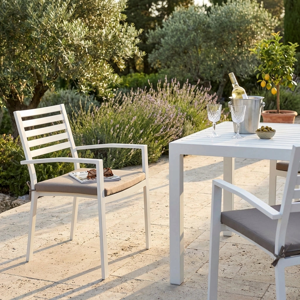 Poltrona da Giardino Impilabile in Alluminio cm 55 5x61x85 - DAVID