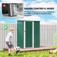 Casetta Porta Attrezzi Capanno in Acciaio Impermeabile 142x84x189cm