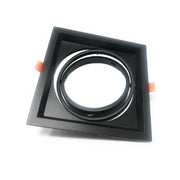 Trade Shop - Portafaretto Incasso Ar111 Quadrato Supporto Per Faretti Illuminazione P-ar111-1 - Nero