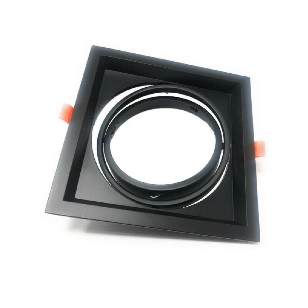 Trade Shop - Portafaretto Incasso Ar111 Quadrato Supporto Per Faretti Illuminazione P-ar111-1 - Nero