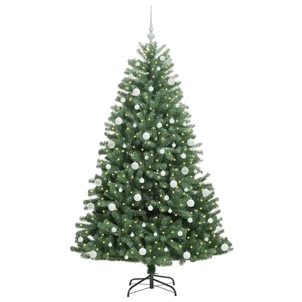 Albero di Natale Artificiale-Albero Natalizio con Rami Pieghevoli Verde 180 cm 140292