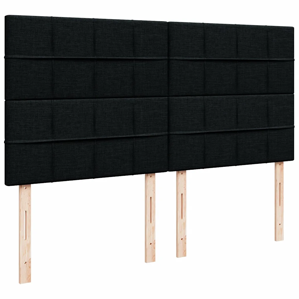 Struttura Letto Pouf con Materasso Nero 180x200 cm in Tessuto 3314026