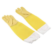 Manopole da Imbeccatrice Extra Large Gialle - Manopole in Pelle con Reticolo - Protezione da Punture di Vespe - Attrezzatura da Apiario