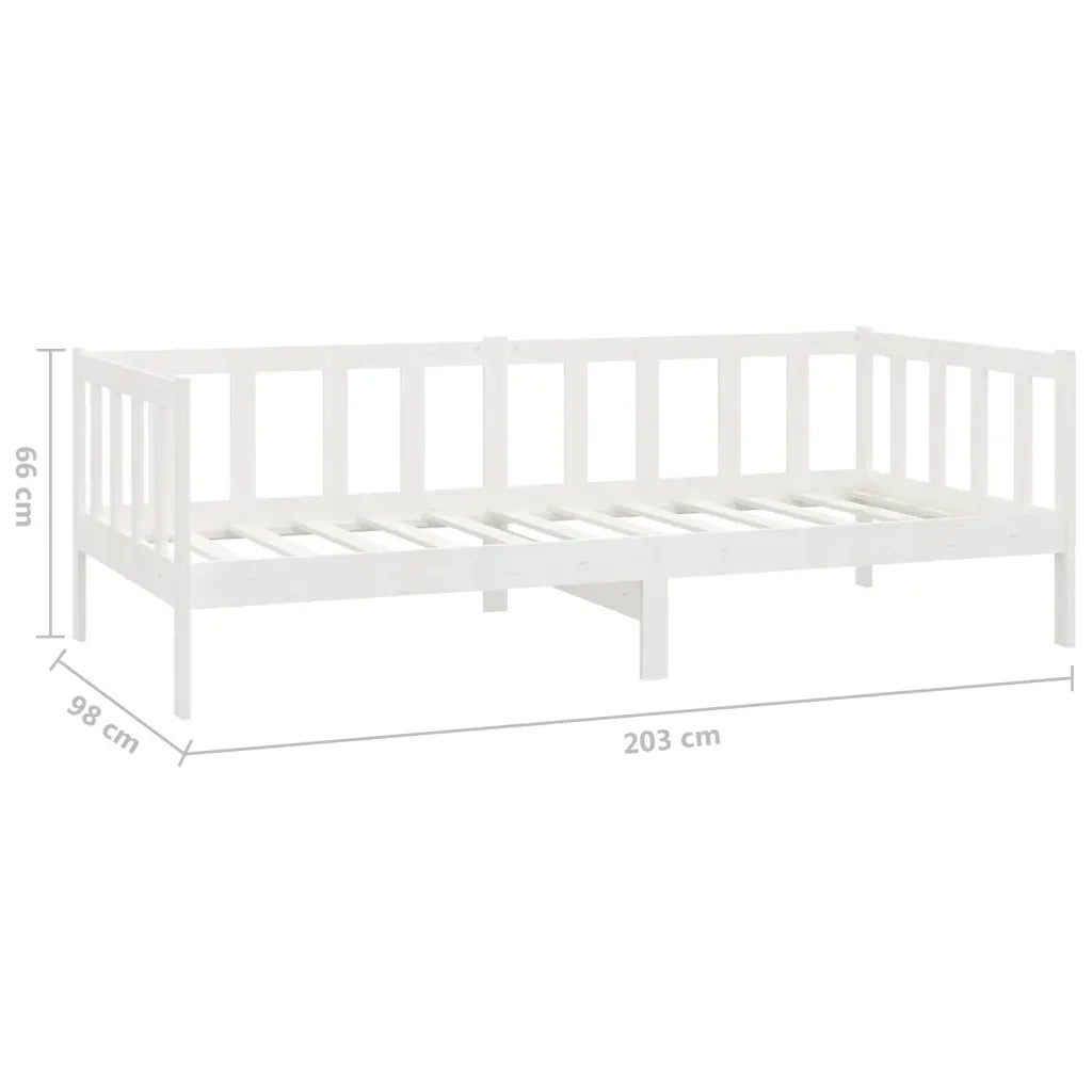 Divano letto | Sof¨¤ letto | Letto singolo con Materasso 90x200 cm Bianco in Legno di Pino