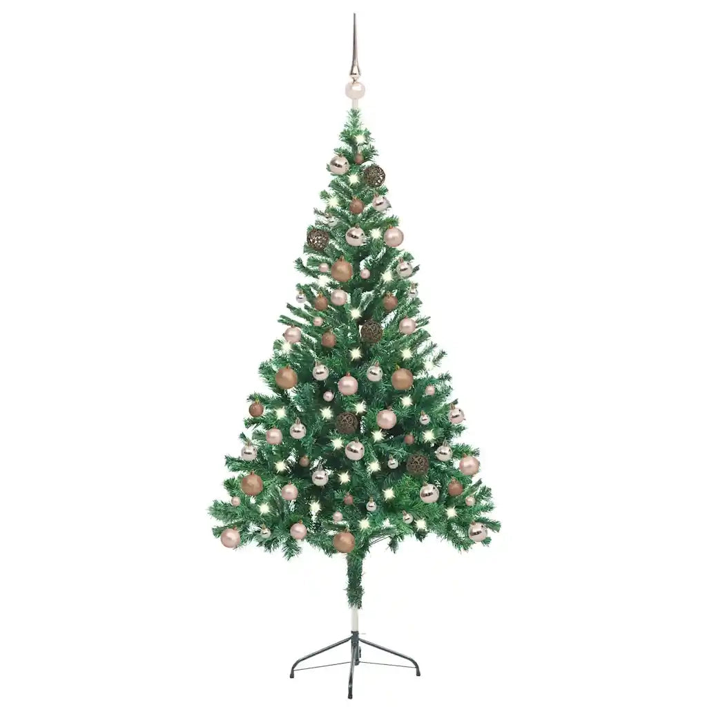 Set Albero Natale Artificiale con LED e Palline 150 cm 380 Rami  cod mxl 13598