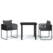 Set da pranzo da giardino per esterni 3 pezzi nero 02_0013659
