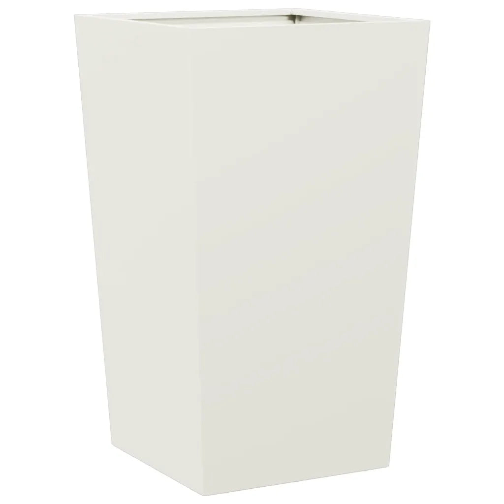 Fioriera da Giardino-Vaso da Esterno Bianca 45x45x75 cm in Acciaio