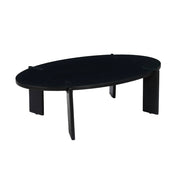 Tavolino ovale in legno di mango massello, 120cm, nero