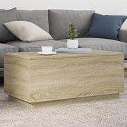 vidaXL Tavolino da Soggiorno con Luci LED Rovere Sonoma 90x50x40 cm