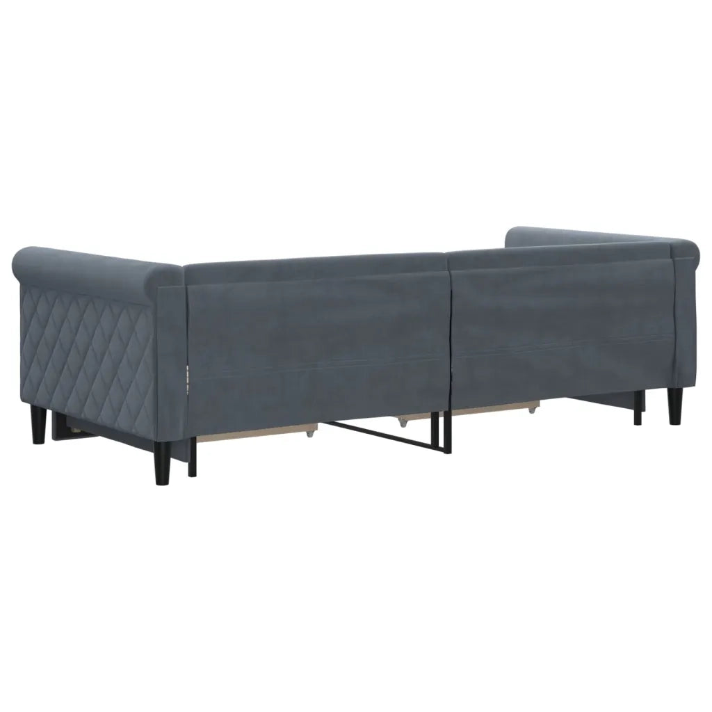 Divano Letto Estraibile Cassetti-Sofa Letto-Daybed Grigio Scuro 90x200cm Velluto 693722